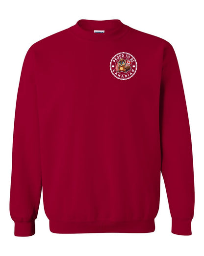 Proud to be Canadian Beaver Left Chest Crewneck