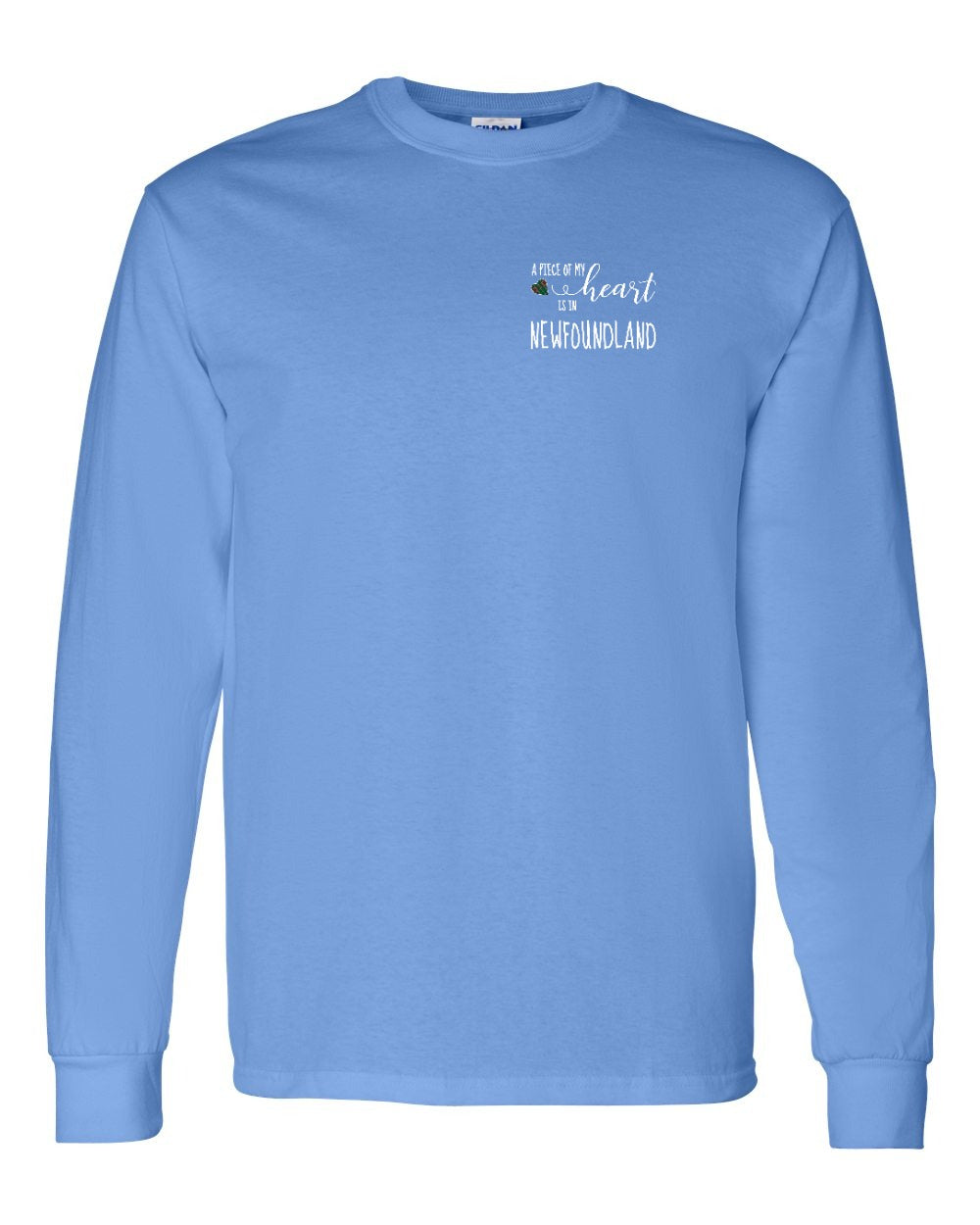 A piece of My heart in Newfoundland (Tartan Heart) Left Chest Long Sleeve