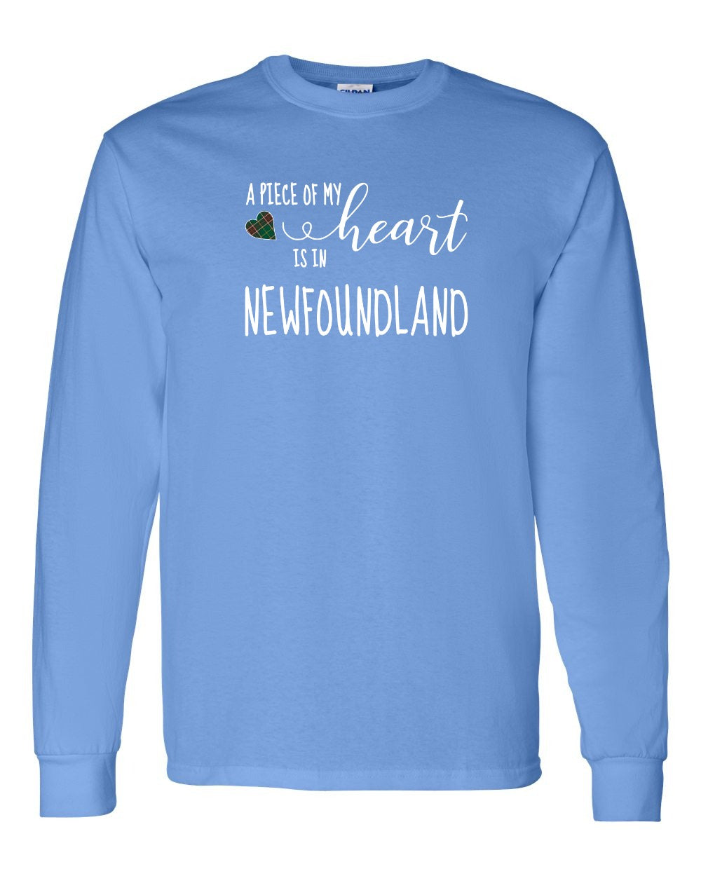 A piece of My heart in NFLD Tartan Heart Long Sleeve - Unisex