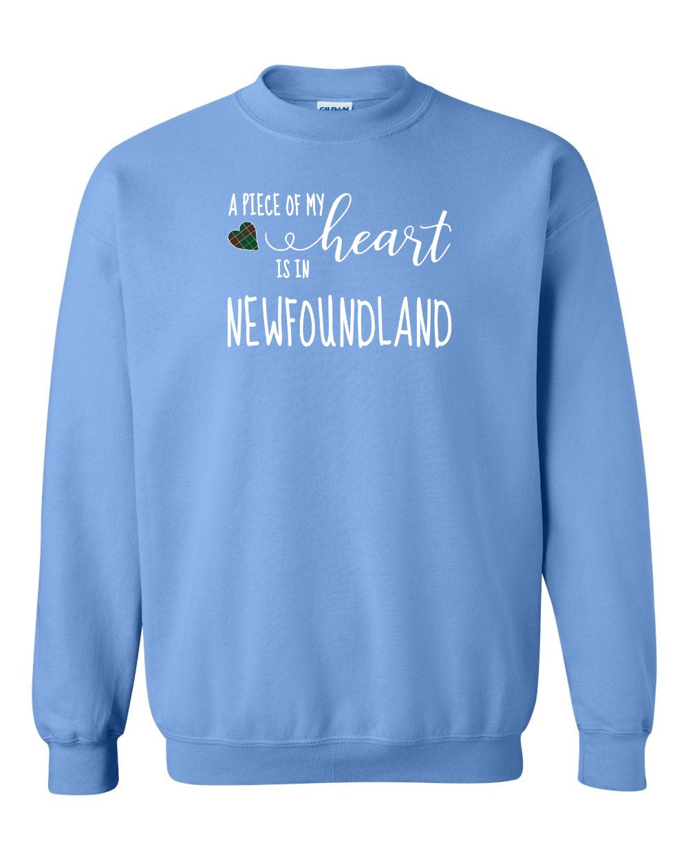A piece of My heart in NFLD Tartan Heart Crewneck Sweatshirt - Unisex