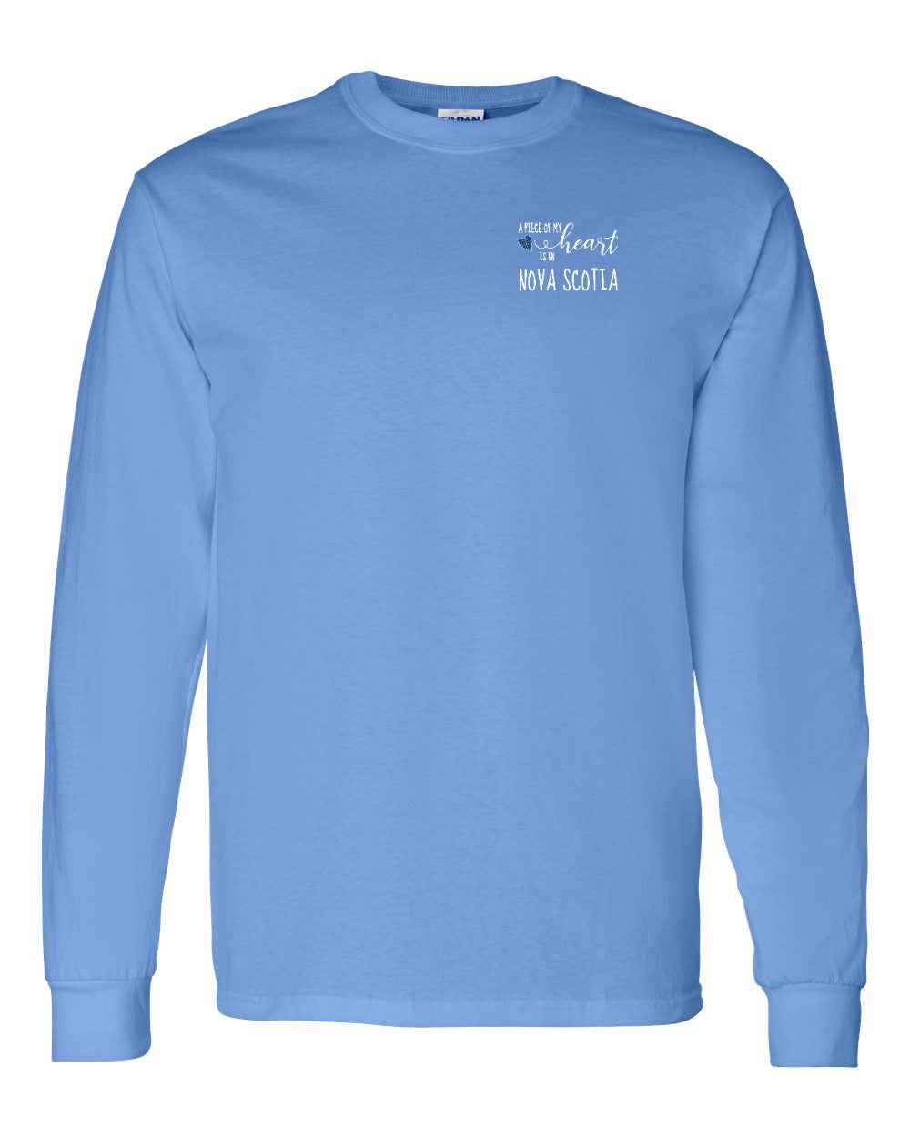 A piece of My heart in Nova Scotia (Tartan Heart) Left Chest and Back Long Sleeve Tee