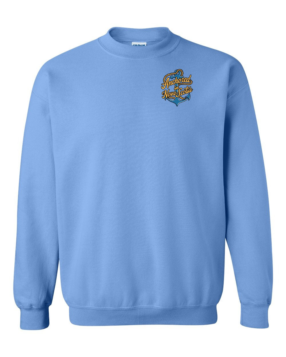 Anchored in Nova Scotia (New Design) Left Chest crew-neck