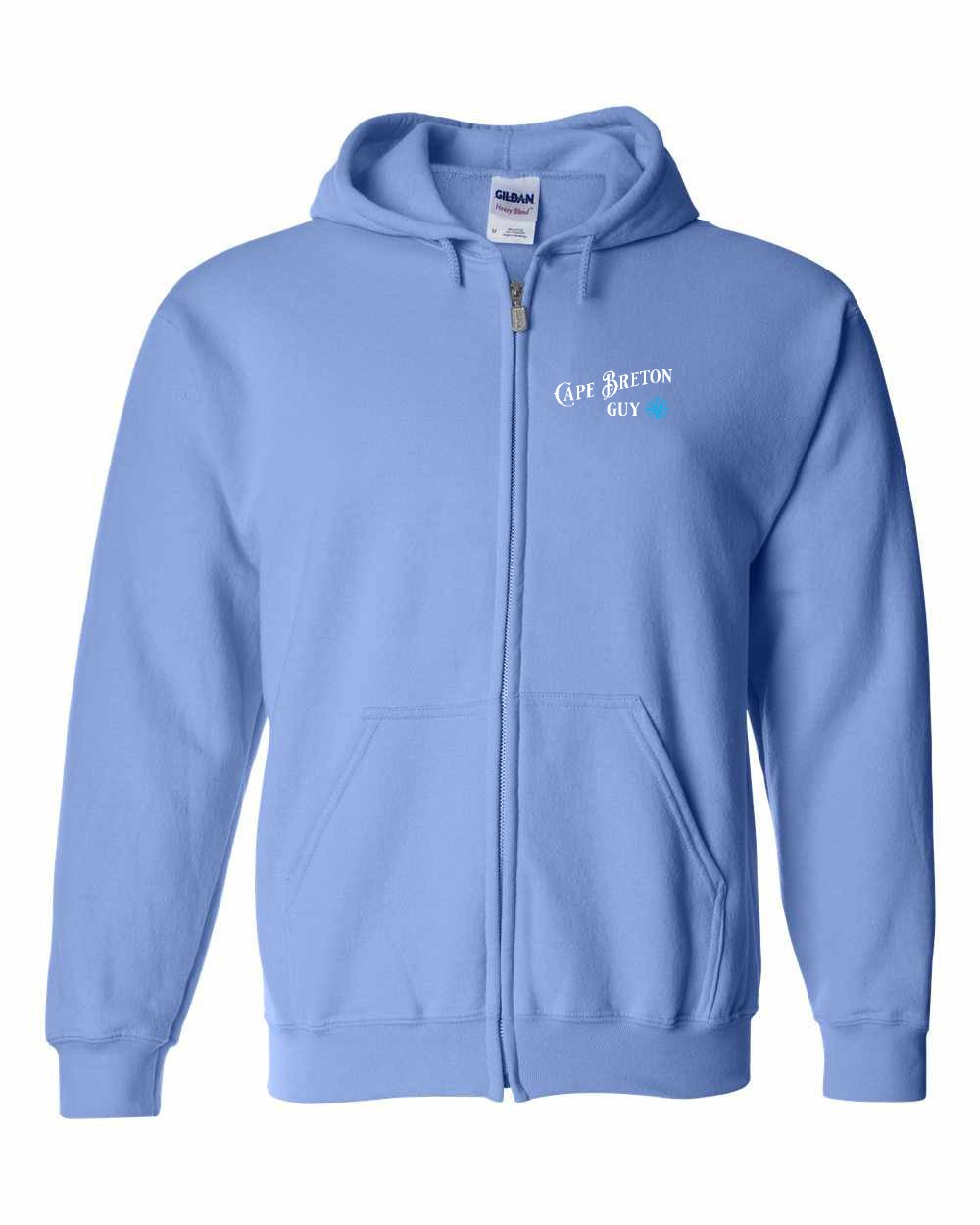 Cape Breton Guy blue Left Chest Zip Hoodie