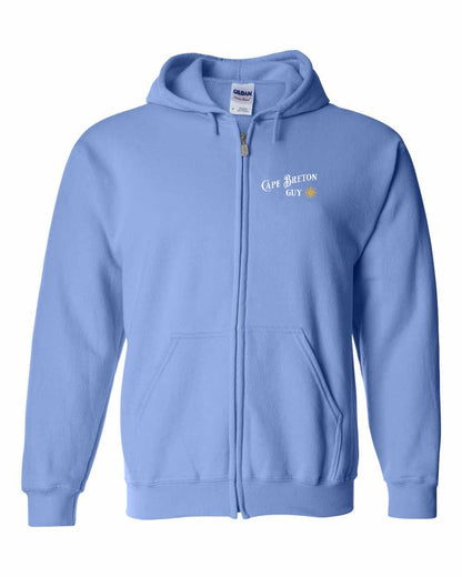 Cape Breton Guy yellow Left Chest and Back Zip Hoodie