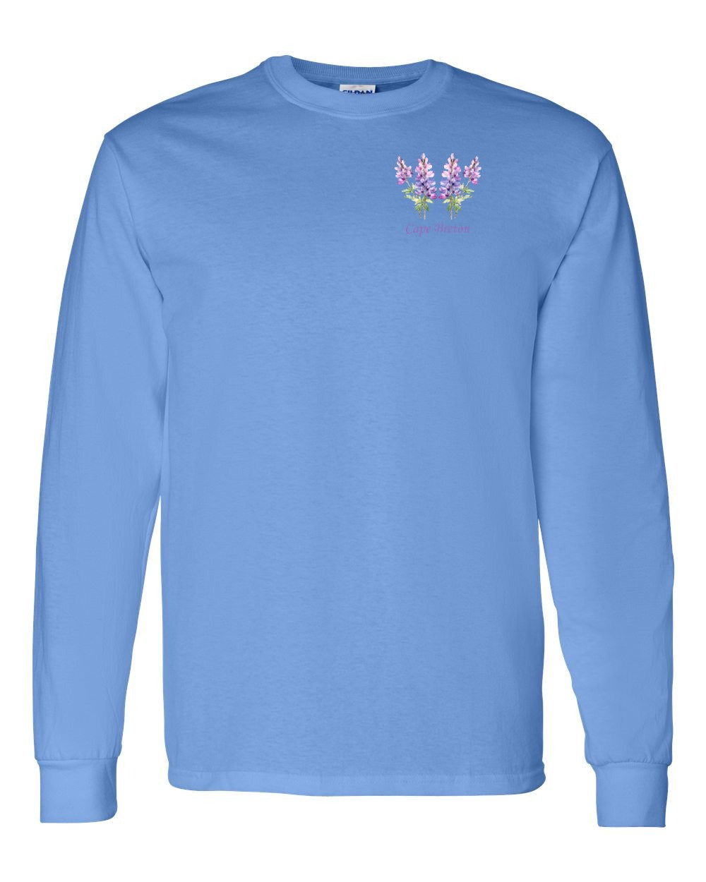 Cape Breton Lupin Left Chest and Back Long Sleeve Tee