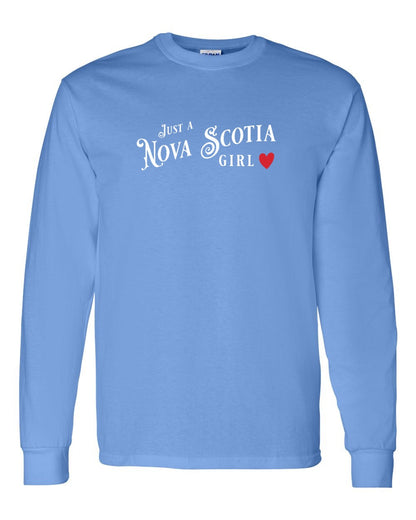 Just a Nova Scotia Girl Red Heart Full Long Sleeve Tee