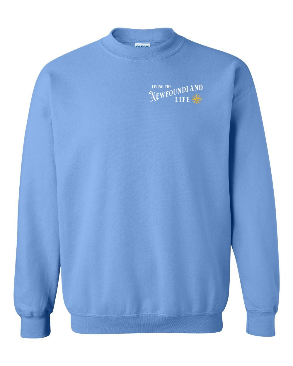 Living the Newfoundland Life yellow Left Chest Crewneck Sweatshirt