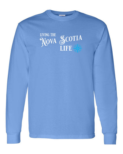 Living the Nova Scotia Life blue Full Long Sleeve Tee