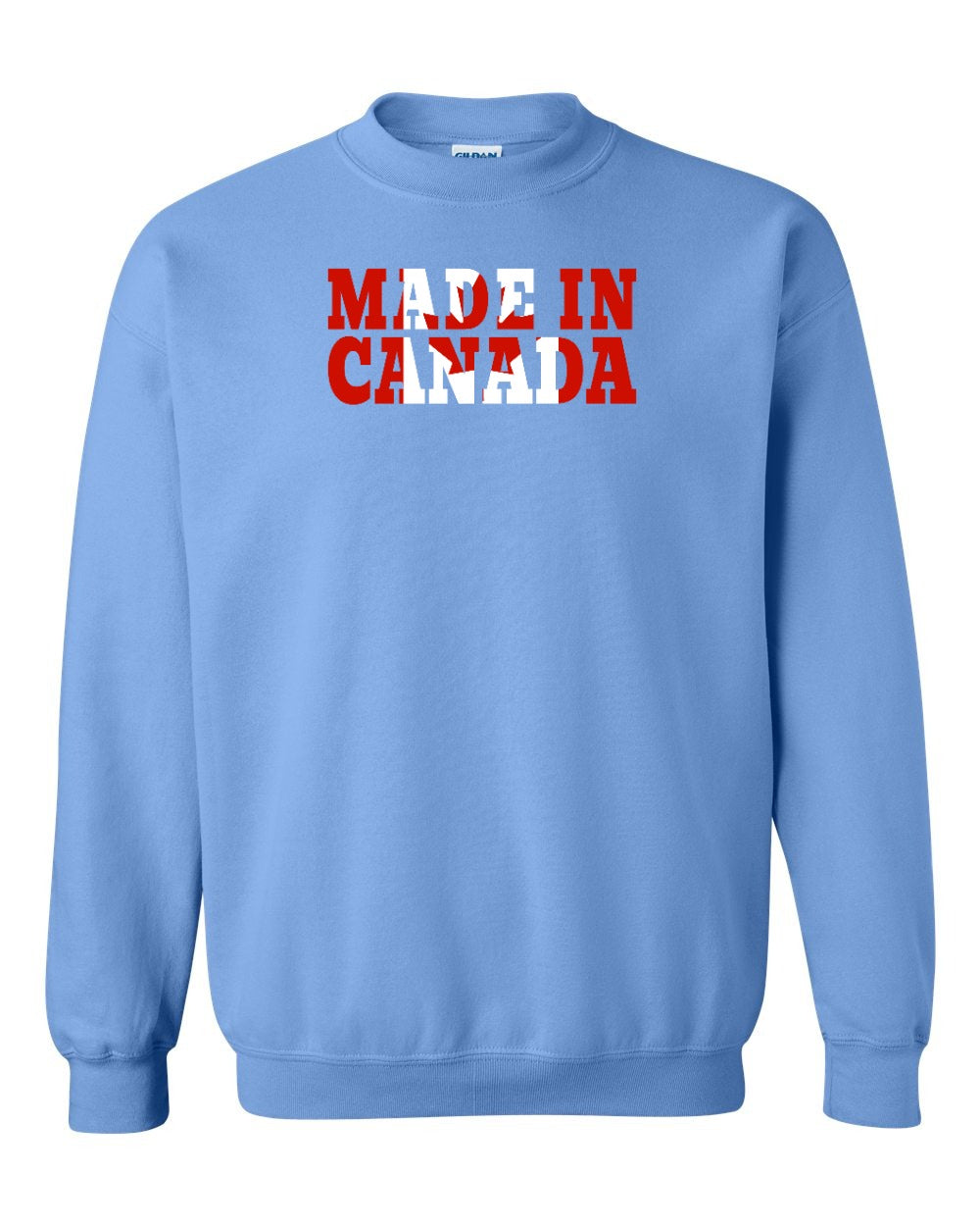 Made in Canada Flag Background Crewneck Sweatshirt - Gildan Canada (sewn Internationally) - Unisex