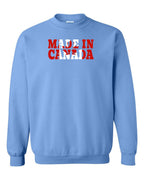 Made in Canada Flag Background Crewneck Sweatshirt - Gildan Canada (sewn Internationally) - Unisex
