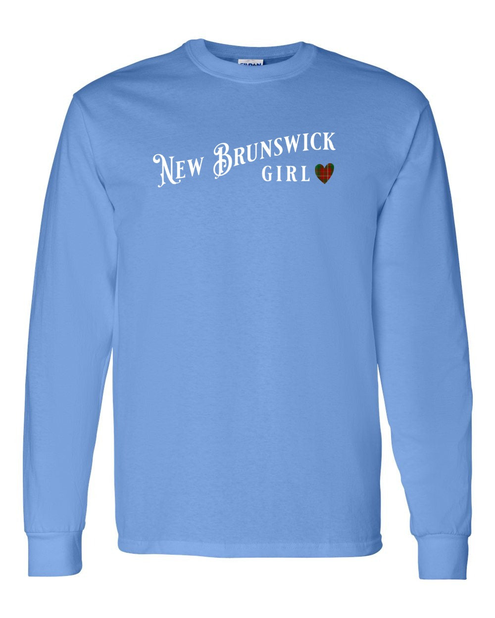 New Brunswick Girl Tartan heart Full Long Sleeve Tee