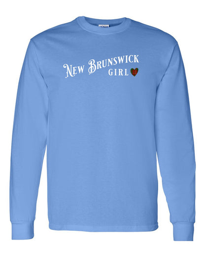New Brunswick Girl Tartan heart Full Long Sleeve Tee