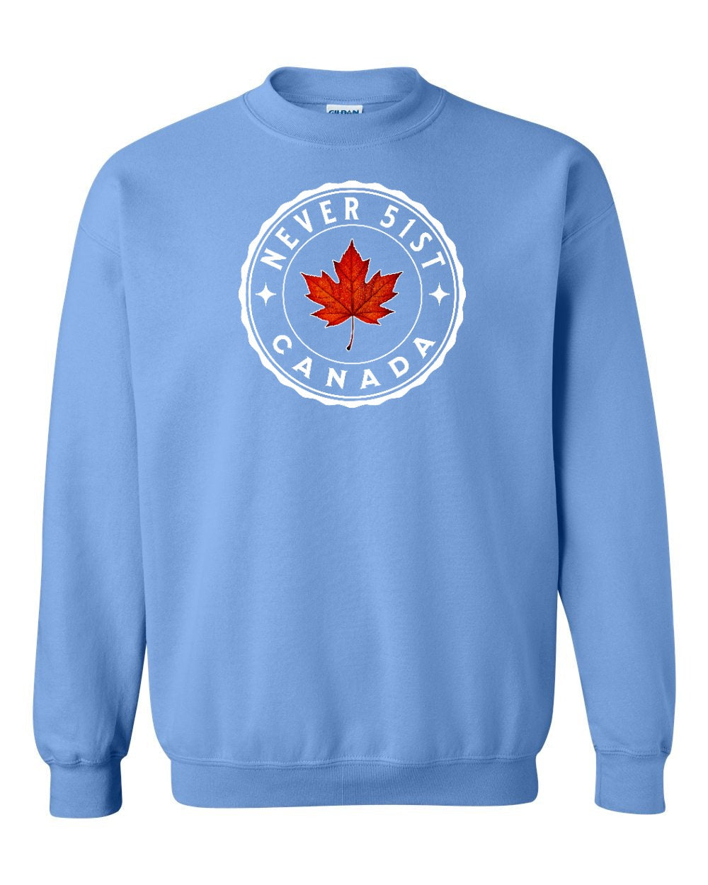 Never 51st Leaf Crewneck Sweatshirt - Gildan Canada (sewn Internationally) - Unisex