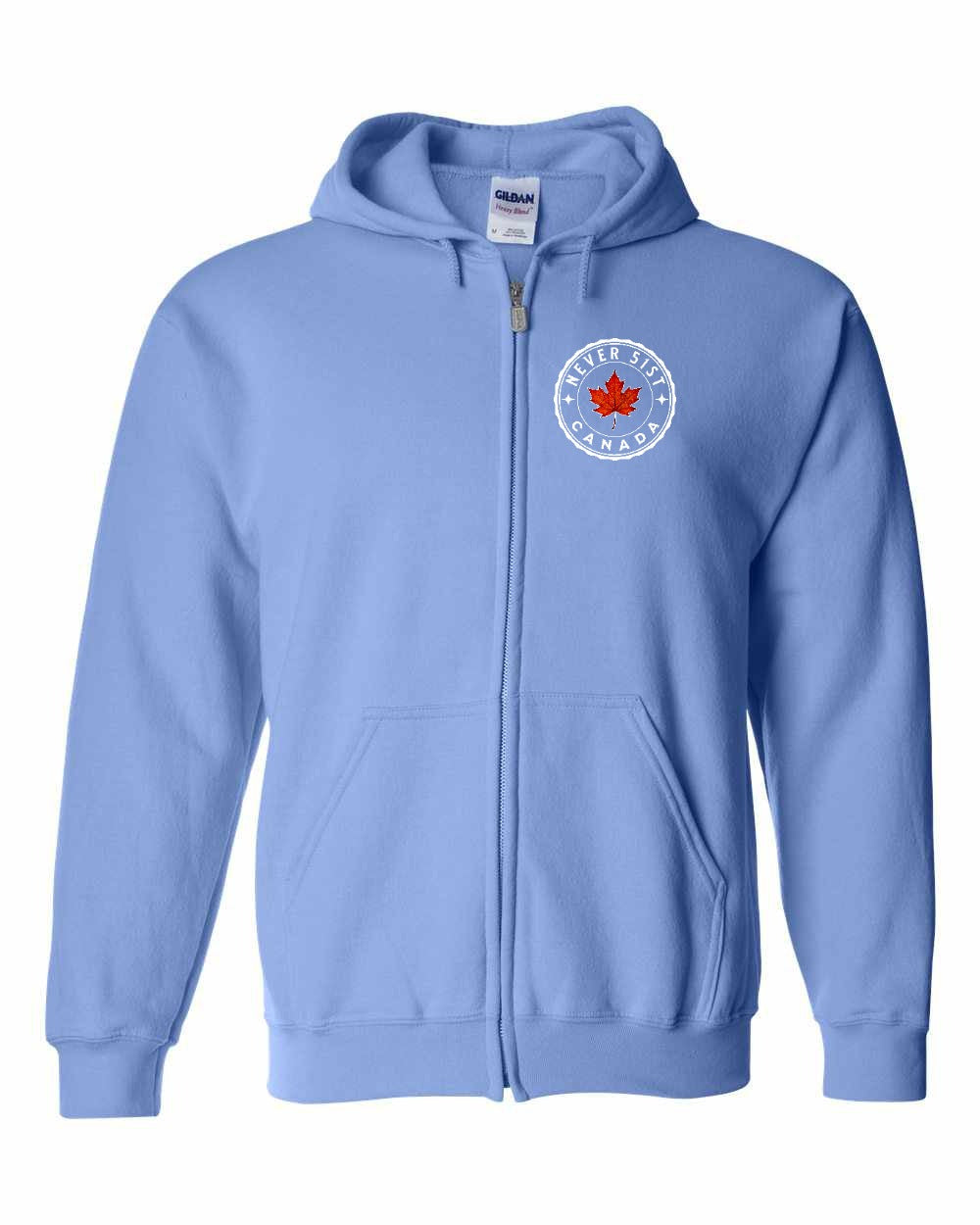 Never 51st Leaf Left Chest Zip Hoodie - Gildan Canada (sewn Internationally)