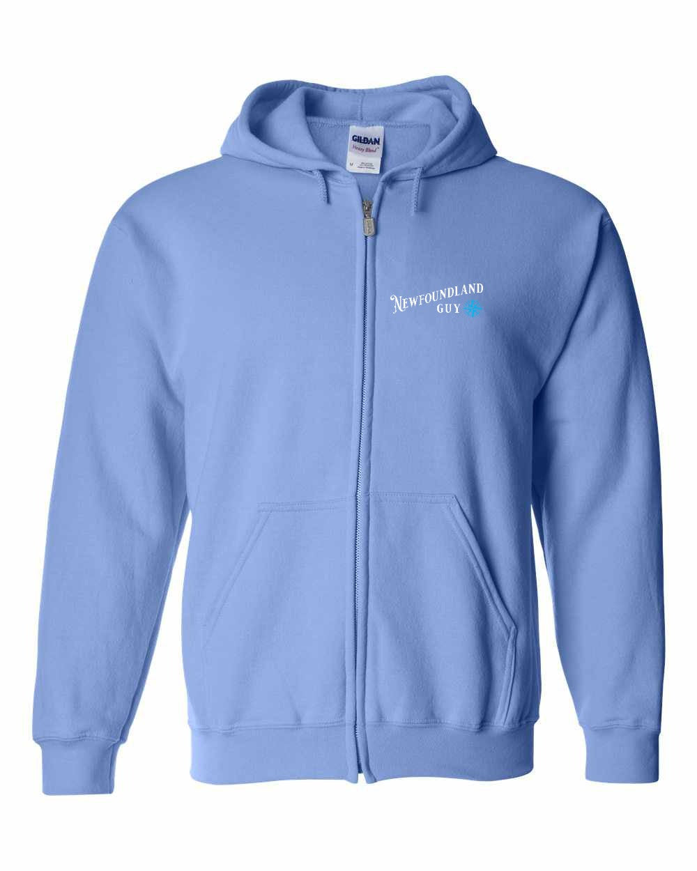 Newfoundland Guy blue Left Chest Zip Hoodie