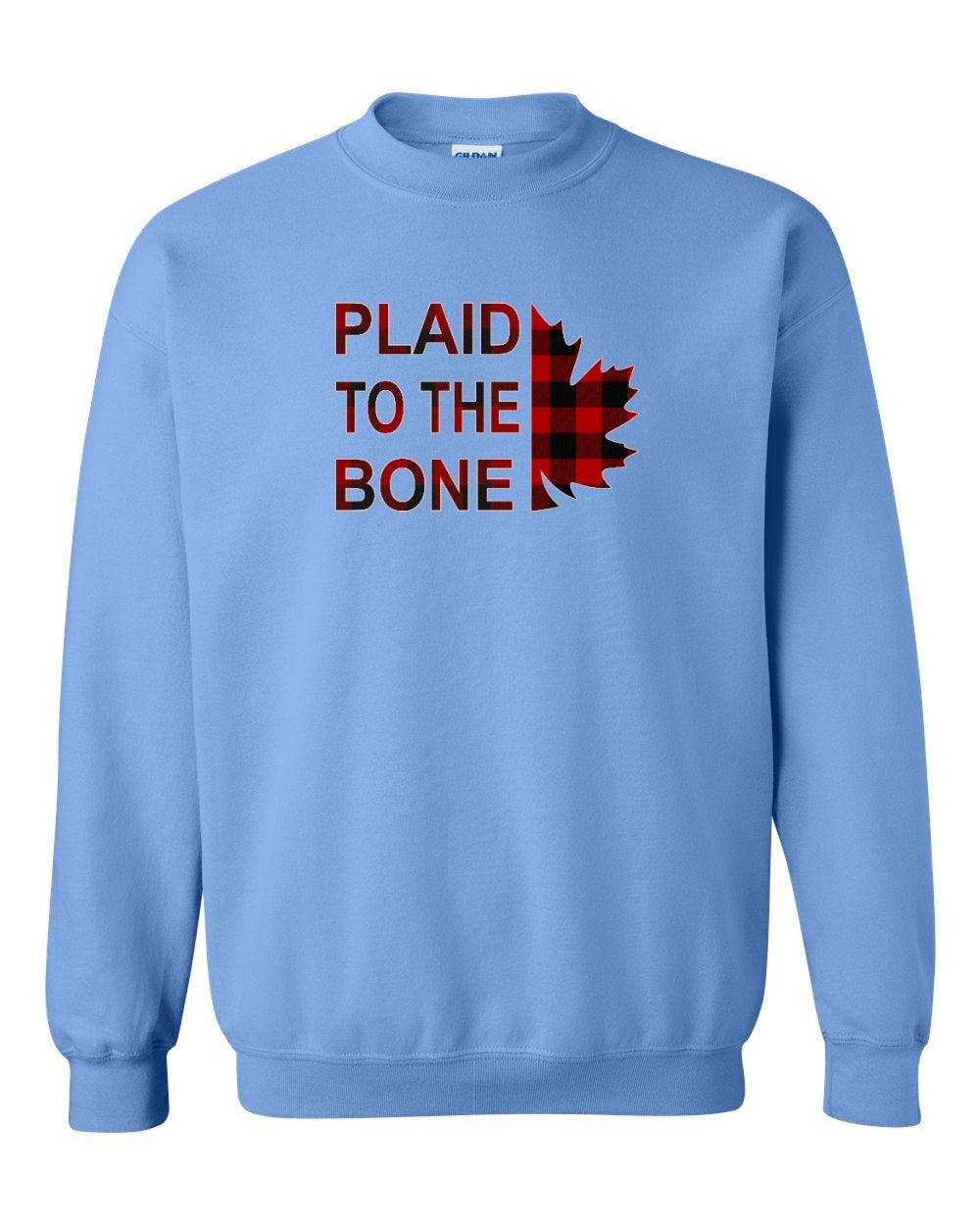 Plaid to the Bone Stacked Leaf Crewneck Sweatshirt - Gildan Canada (sewn Internationally) - Unisex