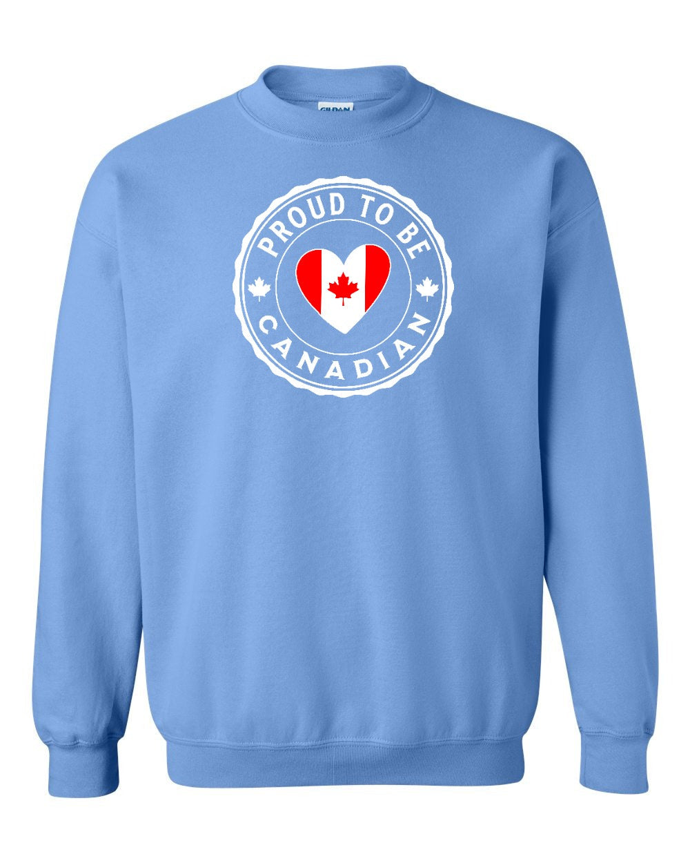Proud to be Canadian Heart Flag Crewneck Sweatshirt - Gildan Canada (sewn Internationally) - Unisex