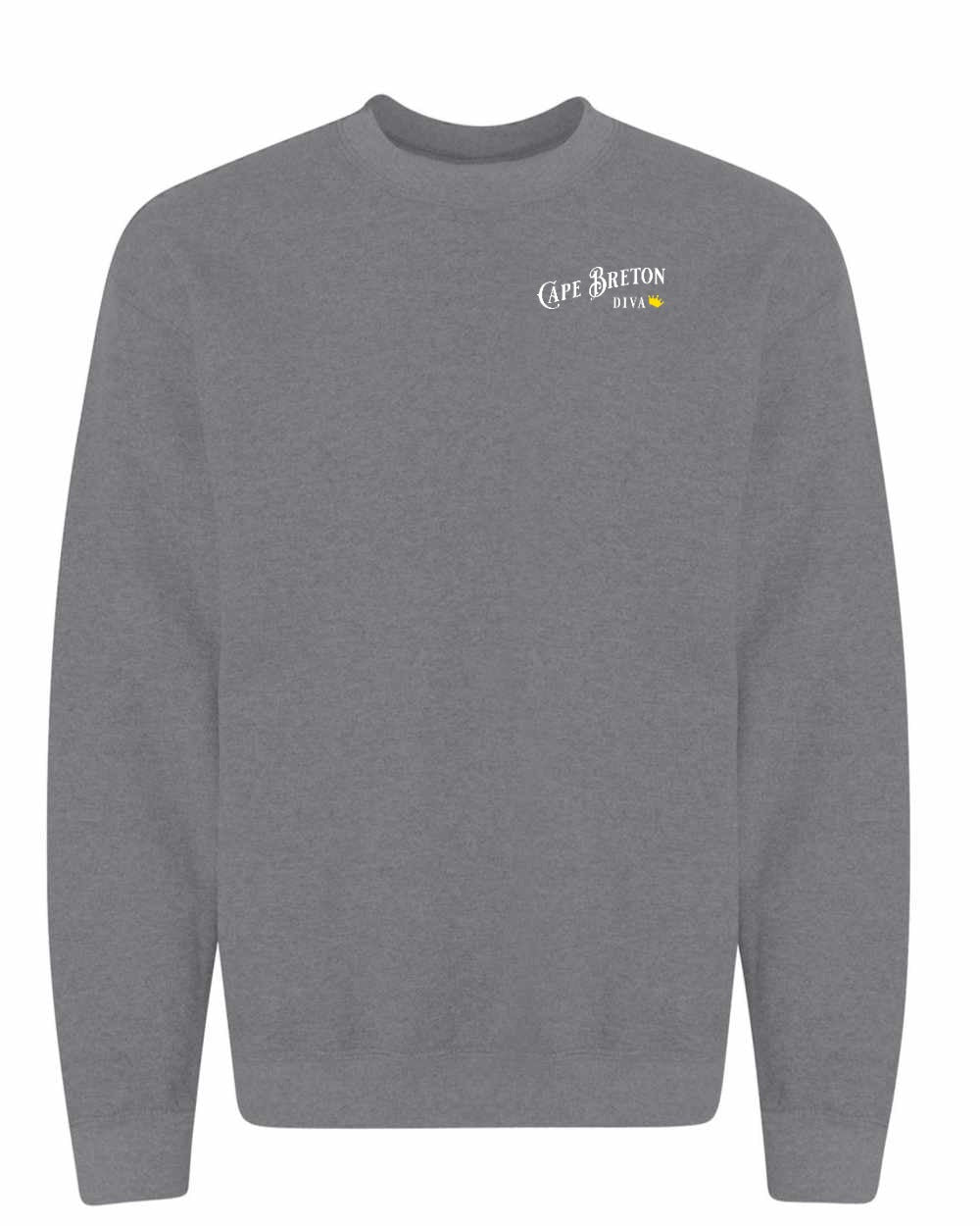 Cape Breton Diva Left Chest and Back Crewneck Sweatshirt