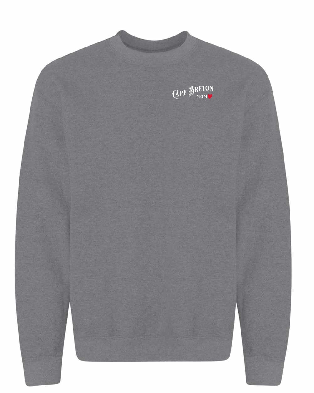 Cape Breton Mom Left Chest and Back Crewneck Sweatshirt