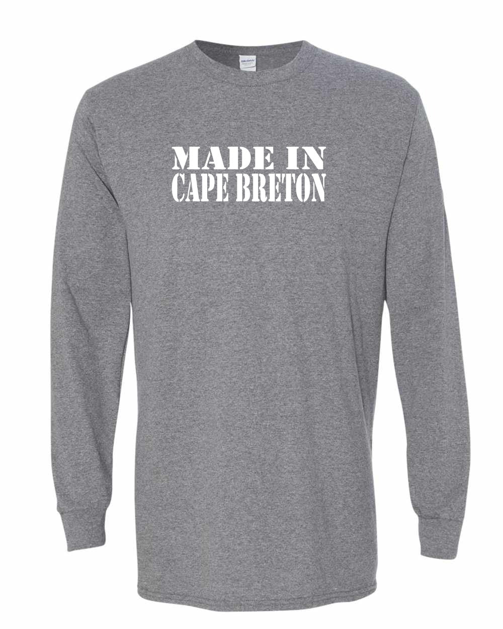 Made In Cape Breton White Full Long Sleeve Tee
