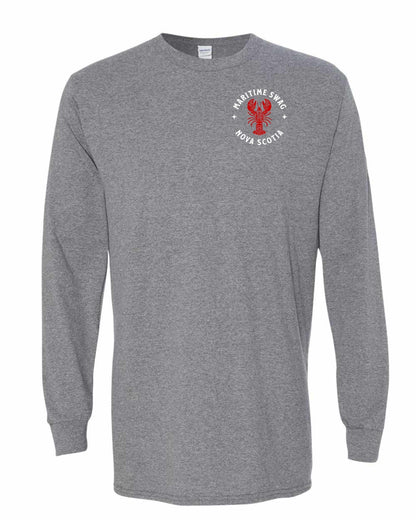 Maritime Swag Nova Scotia Mandala Red Lobster Left Chest Long Sleeve Tee