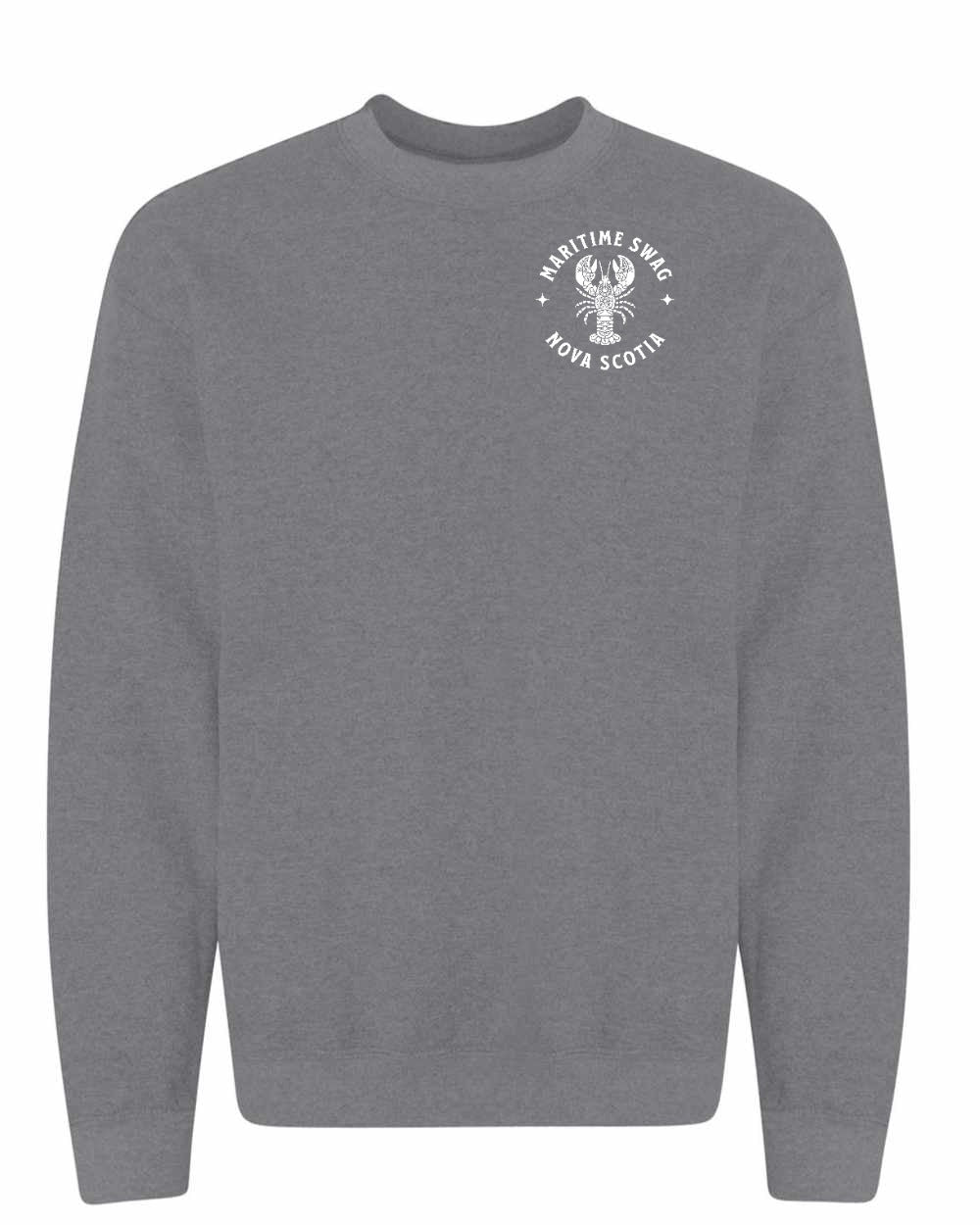 Maritime Swag NS Mandala white Lobster Left Chest and Back Crewneck Sweatshirt - Unisex