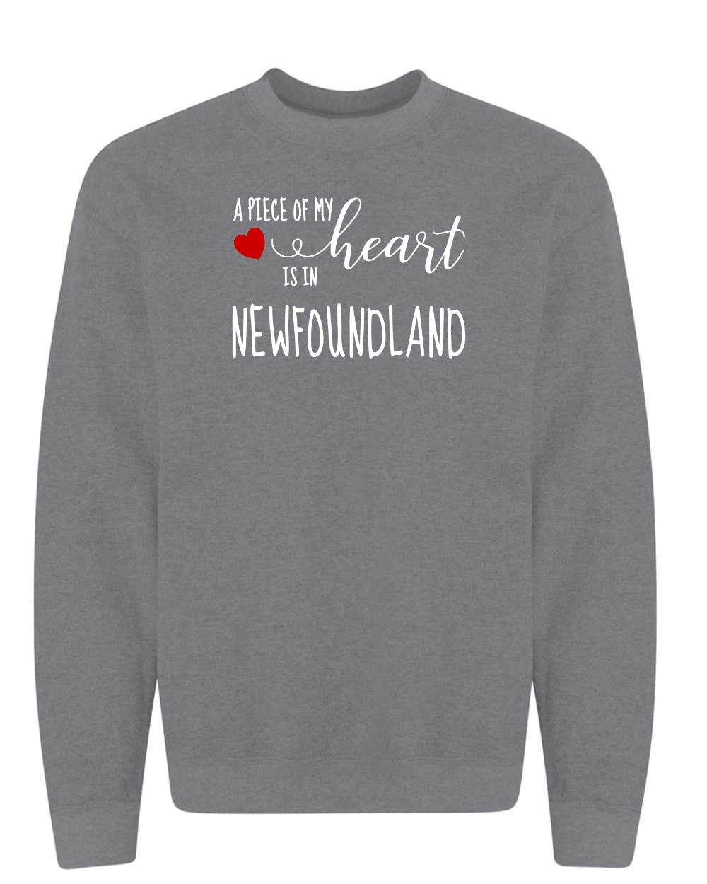 A piece of My heart in NFLD (Red Heart) Crewneck Sweatshirt - Unisex