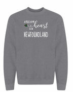 A piece of My heart in NFLD Tartan Heart Crewneck Sweatshirt - Unisex