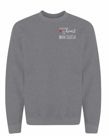 A piece of My heart in Nova Scotia (Red Heart) Left Chest and Back crew-neck