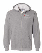 A piece of My heart in NS (Red Heart) Left Chest and Back Zip Hoodie - Unisex
