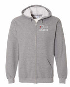 A piece of My heart in CB (Red Heart) Left Chest and Back Zip Hoodie - Unisex