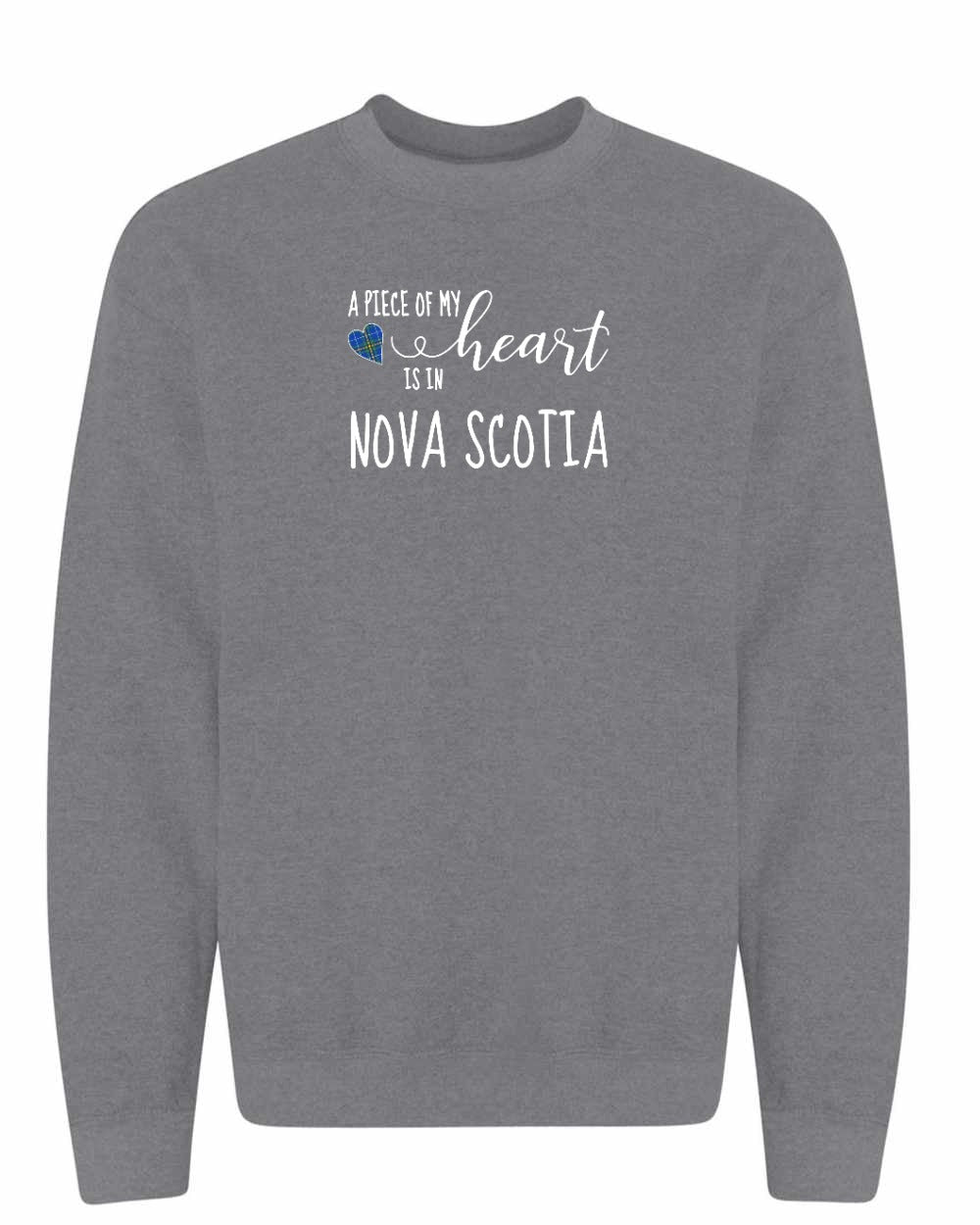 A piece of My heart in Nova Scotia (Tartan Heart) Full crew-neck