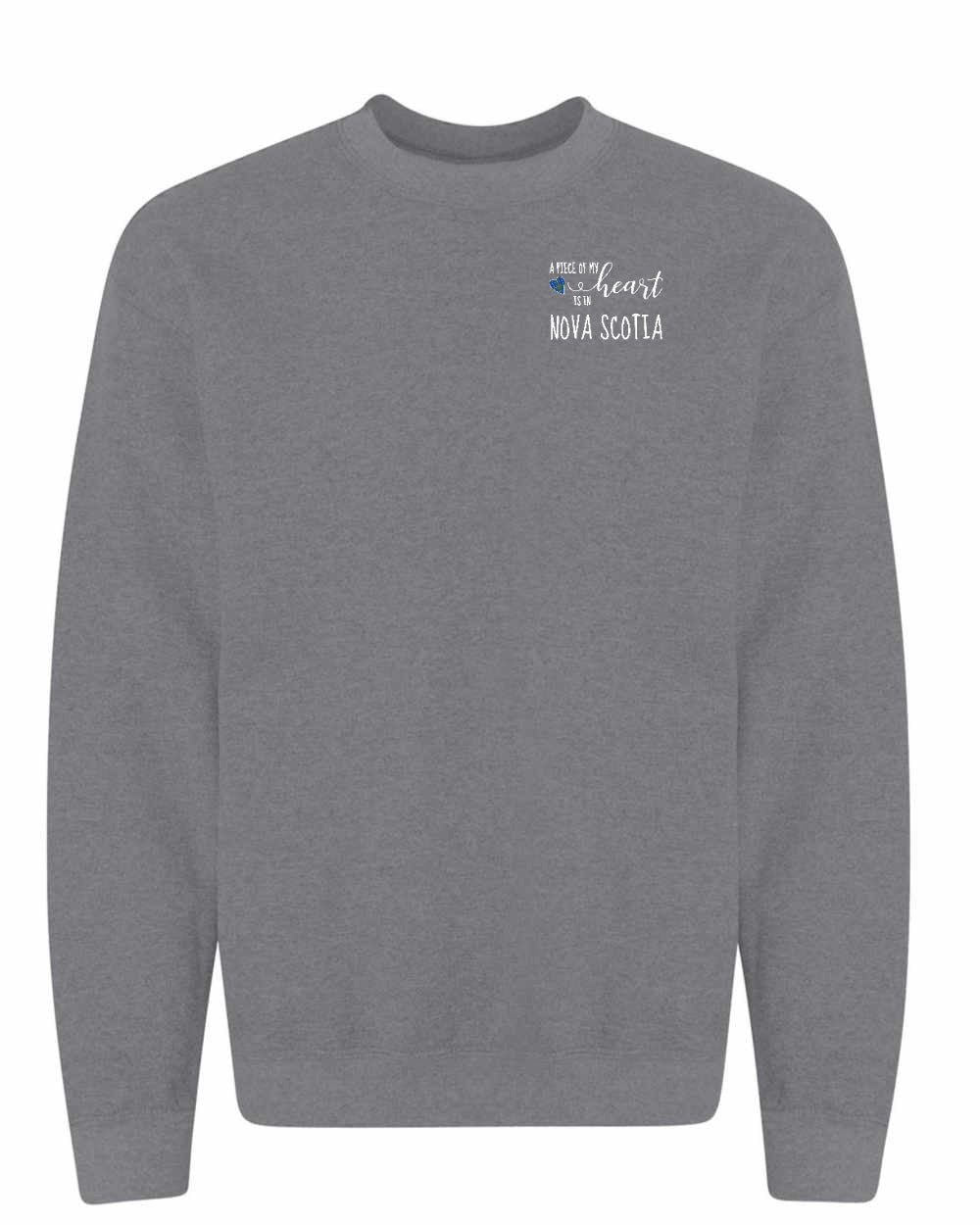 A piece of My heart in Nova Scotia (Tartan Heart) Left Chest crew-neck