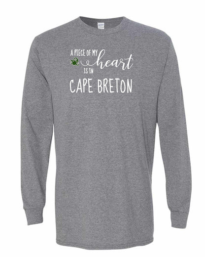 A piece of My heart in Cape Breton (Tartan Heart) Full Long Sleeve Tee