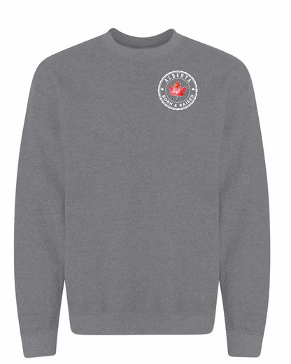 Born And Raised Alberta Left Chest and Back Crewneck