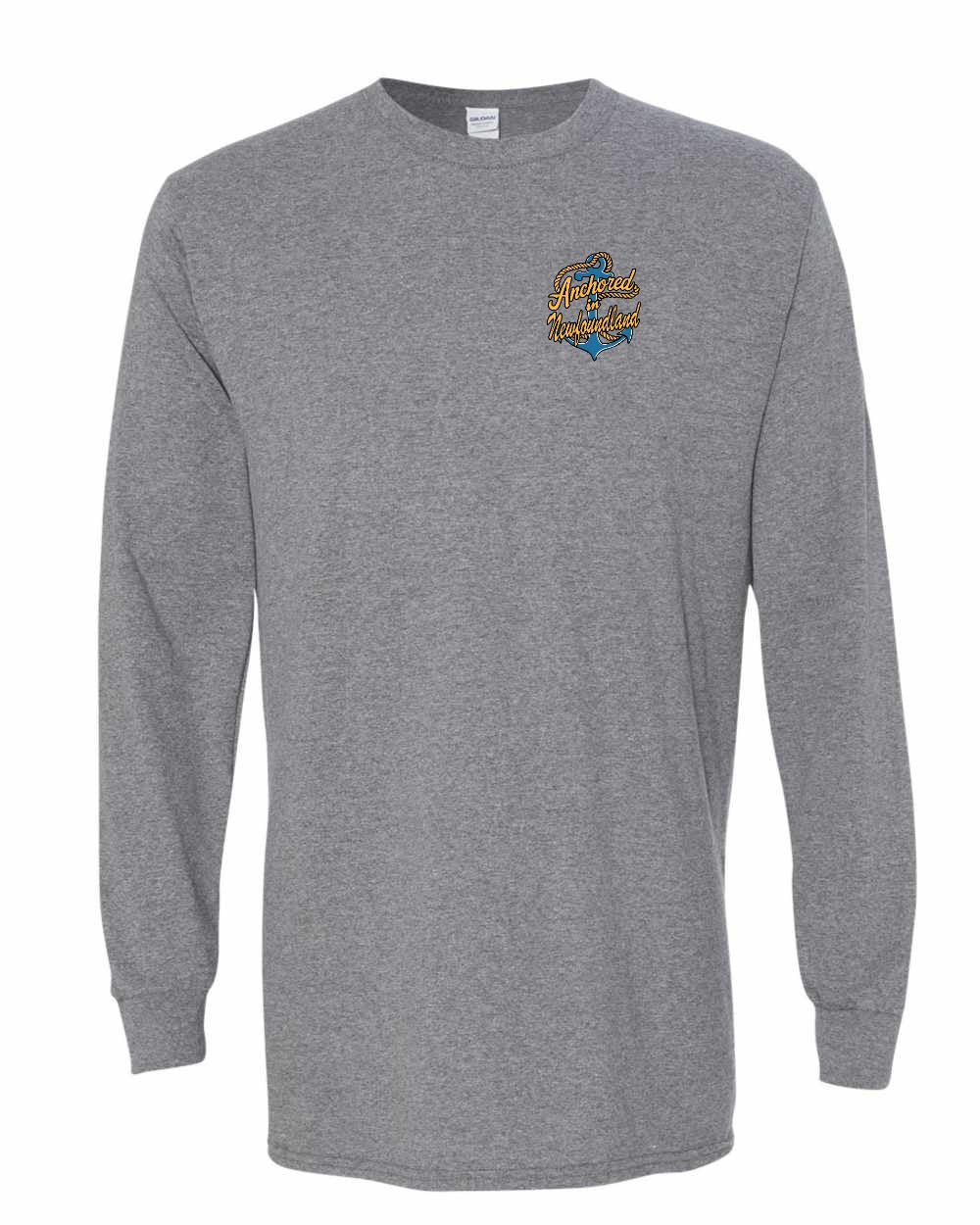 Anchored in NFLD (New Design) Left Chest Long Sleeve - Unisex