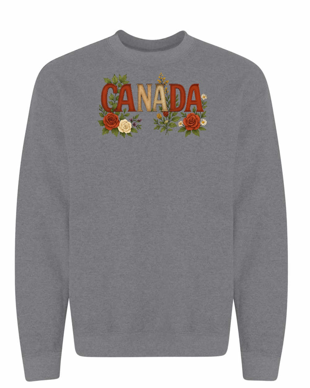 Canada Flowers Crewneck Sweatshirt - Gildan Canada (sewn Internationally) - Unisex
