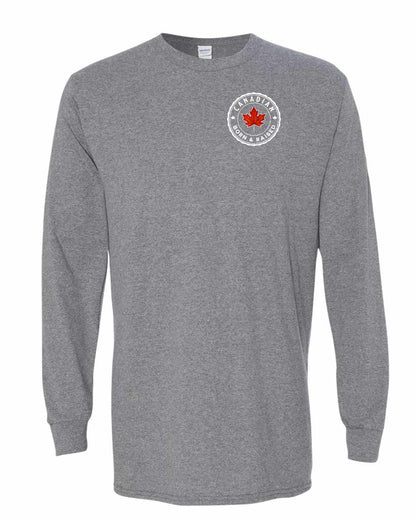 Canadian Born & Rasied Left Chest and Back Long Sleeve