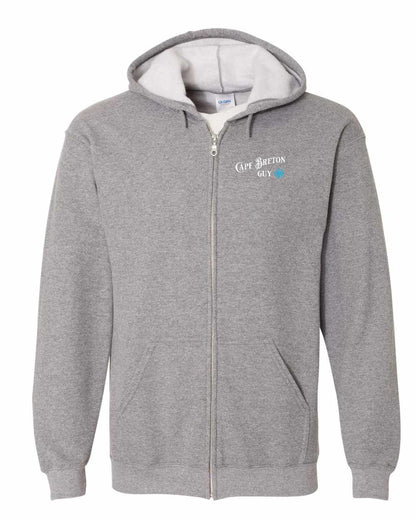 Cape Breton Guy blue Left Chest Zip Hoodie