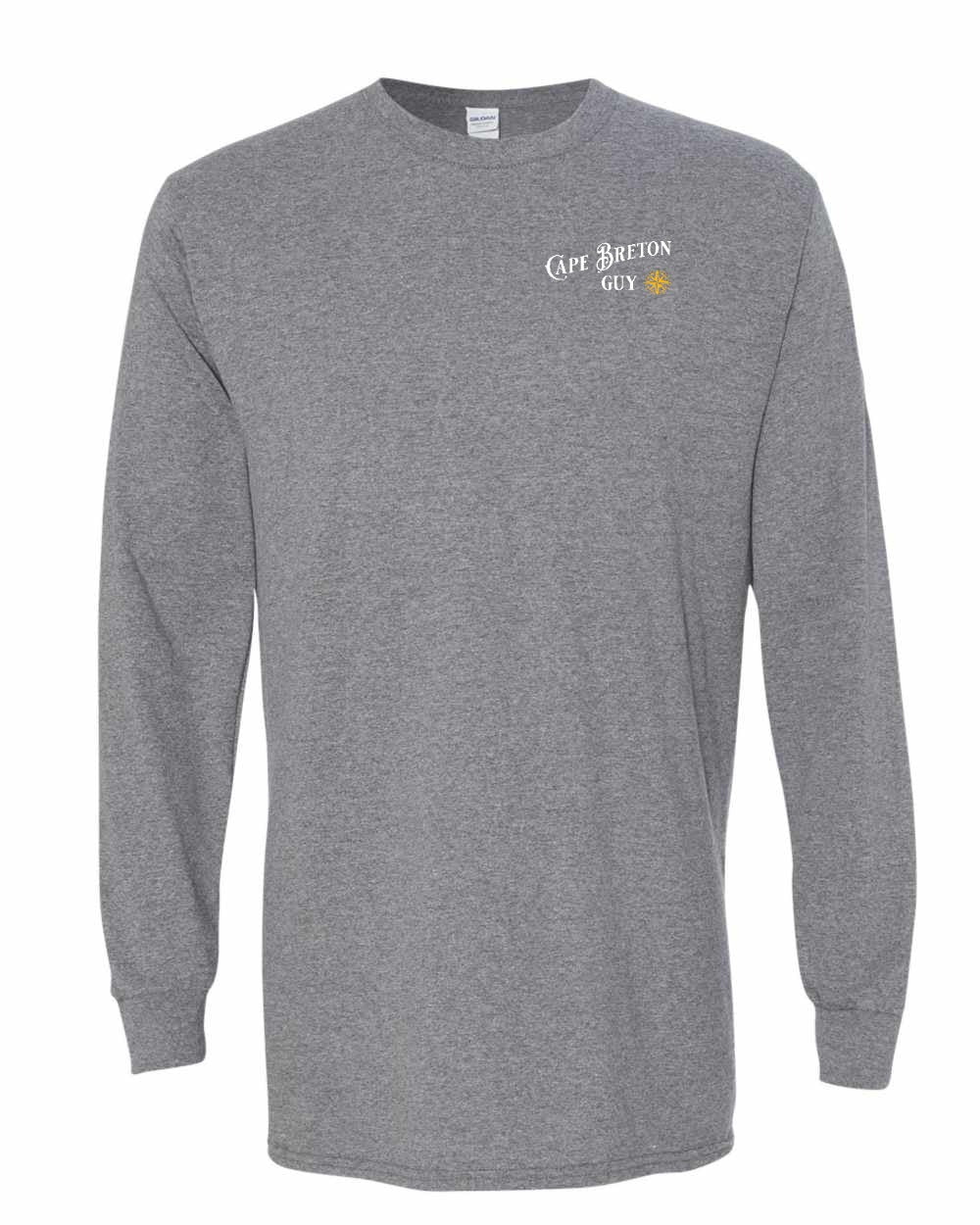 Cape Breton Guy yellow Left Chest and Back Long Sleeve Tee