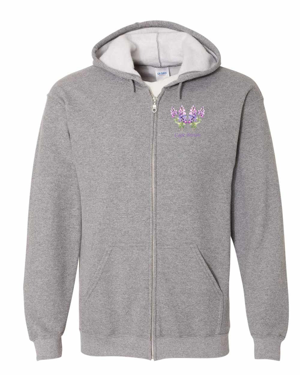 Cape Breton Lupin Left Chest Zip Hoodie