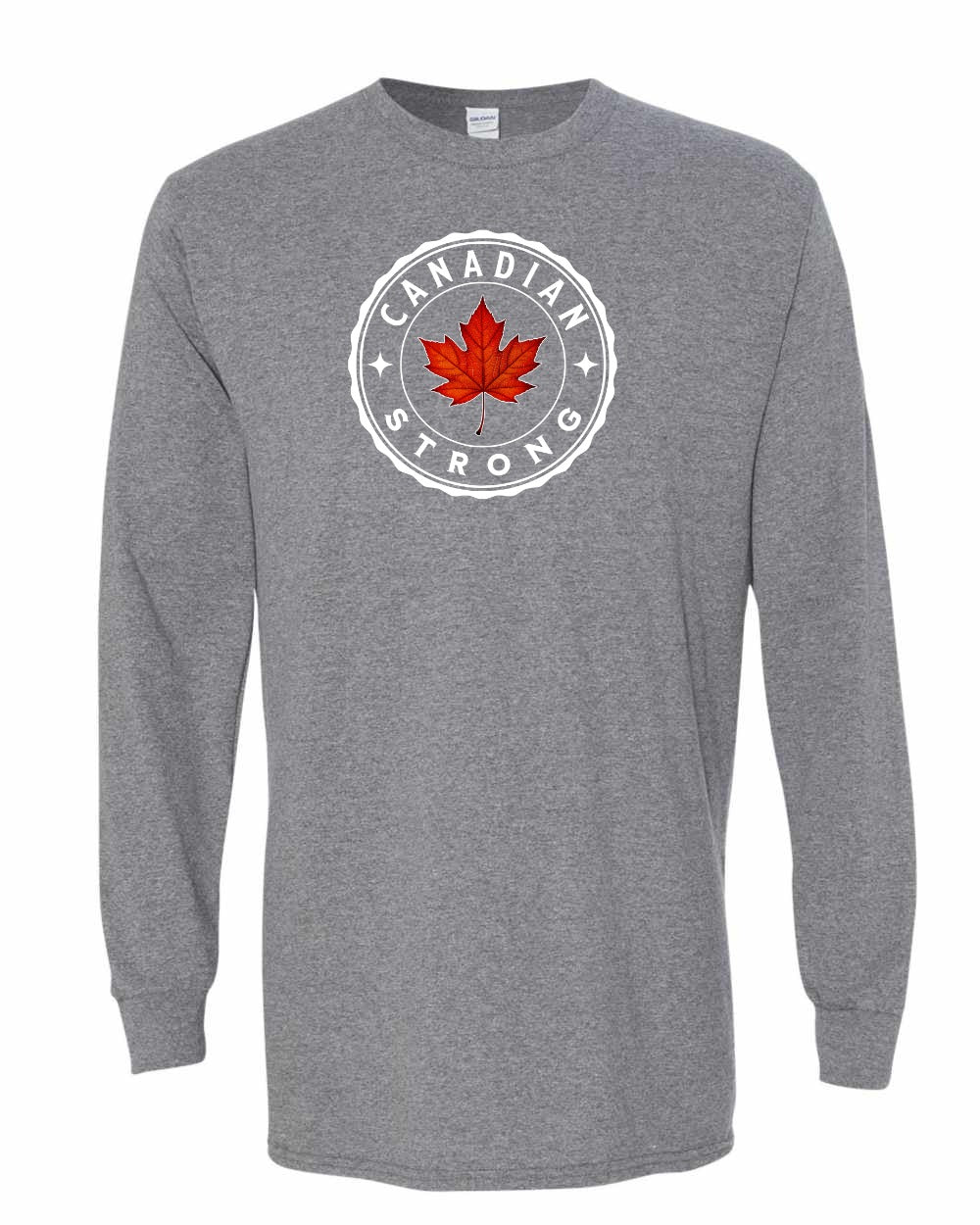 Canadian Strong Leaf Left Chest and Back Long Sleeve - Gildan Canada (sewn Internationally) - Unisex