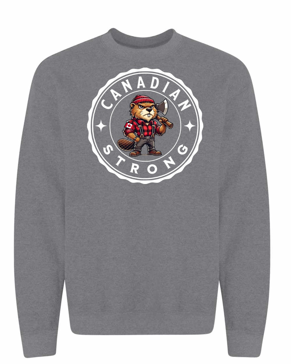 Canadian Strong Beaver Crewneck Sweatshirt - Gildan Canada (sewn Internationally) - Unisex