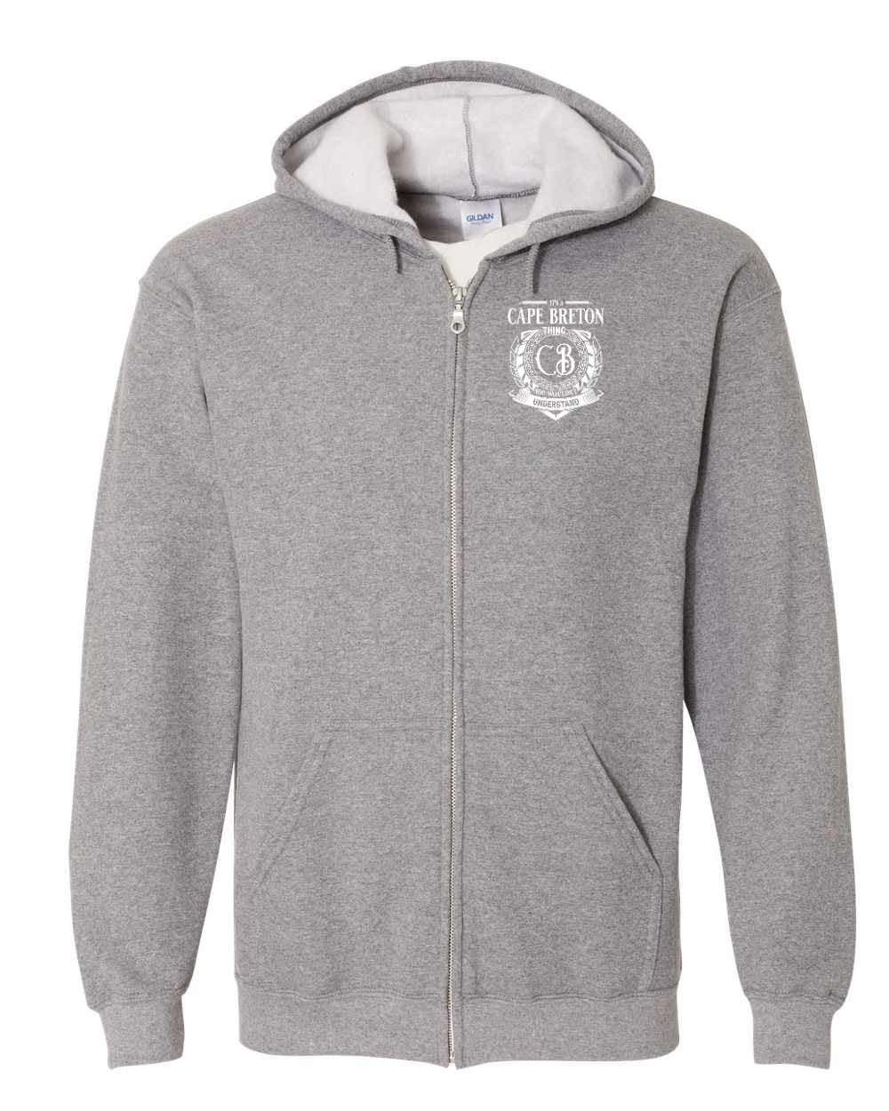 It's  A Cape Breton Thing Left Chest and Back Zip Hoodie