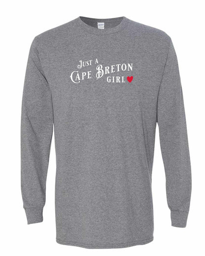 Just a Cape Breton Girl Red Heart Full Long Sleeve Tee