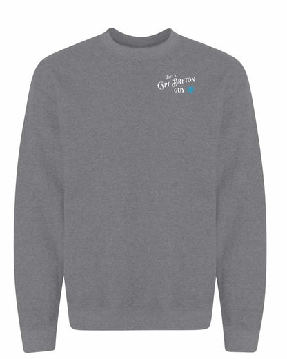 Just a Cape Breton Guy blue Left Chest and Back Crewneck Sweatshirt