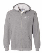 Just A Canadian Girl (Heart Flag) Left Chest and back Zip Hoodie - Gildan Canada (sewn Internationally) - Unisex