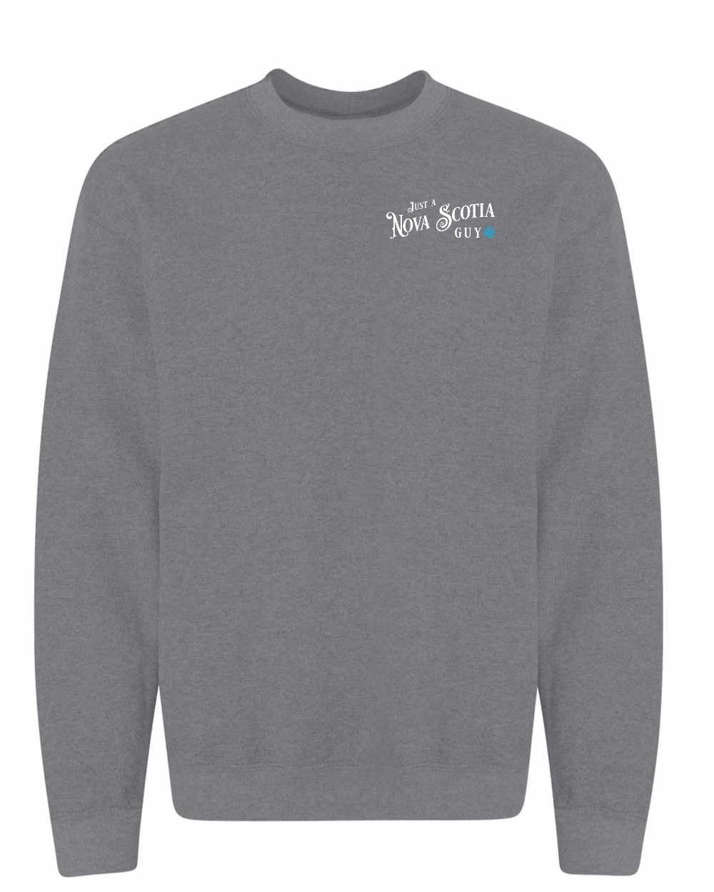 Just a Nova Scotia Guy yellow Left Chest and Back crew-neck