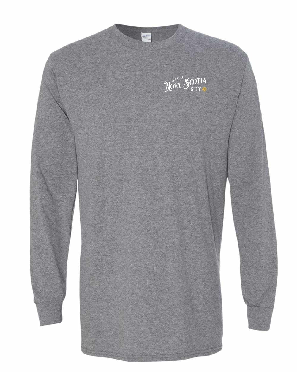 Just a Nova Scotia Guy yellow Left Chest and Back Long Sleeve Tee