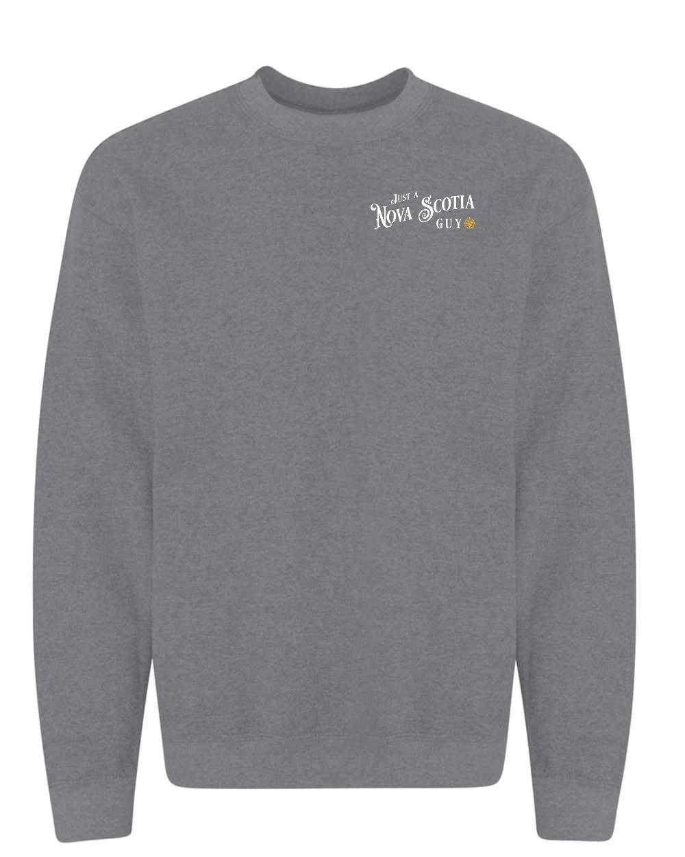 Just a NS Guy Yellow Compass Left Chest Crewneck Sweatshirt - Unisex